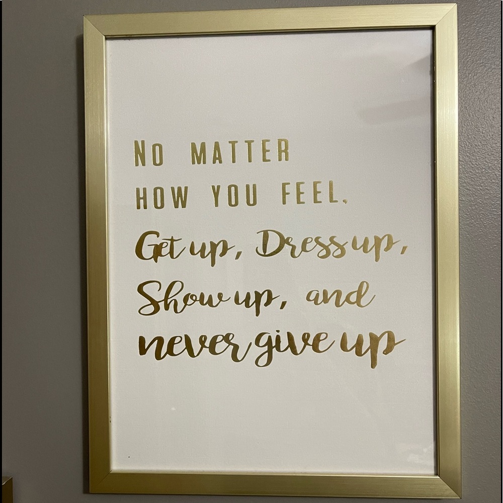 Gold and White Home Decor Sign